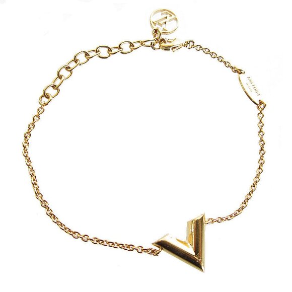 Auth LOUIS VUITTON EssentialV Bracelet gold metal k0043a - Picture 1 of 8